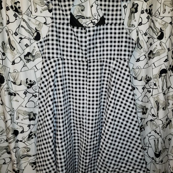 28W NWT Torrid Retro Chic Gingham bow strap dress 28W built-in tulle underskirt - Picture 3 of 10